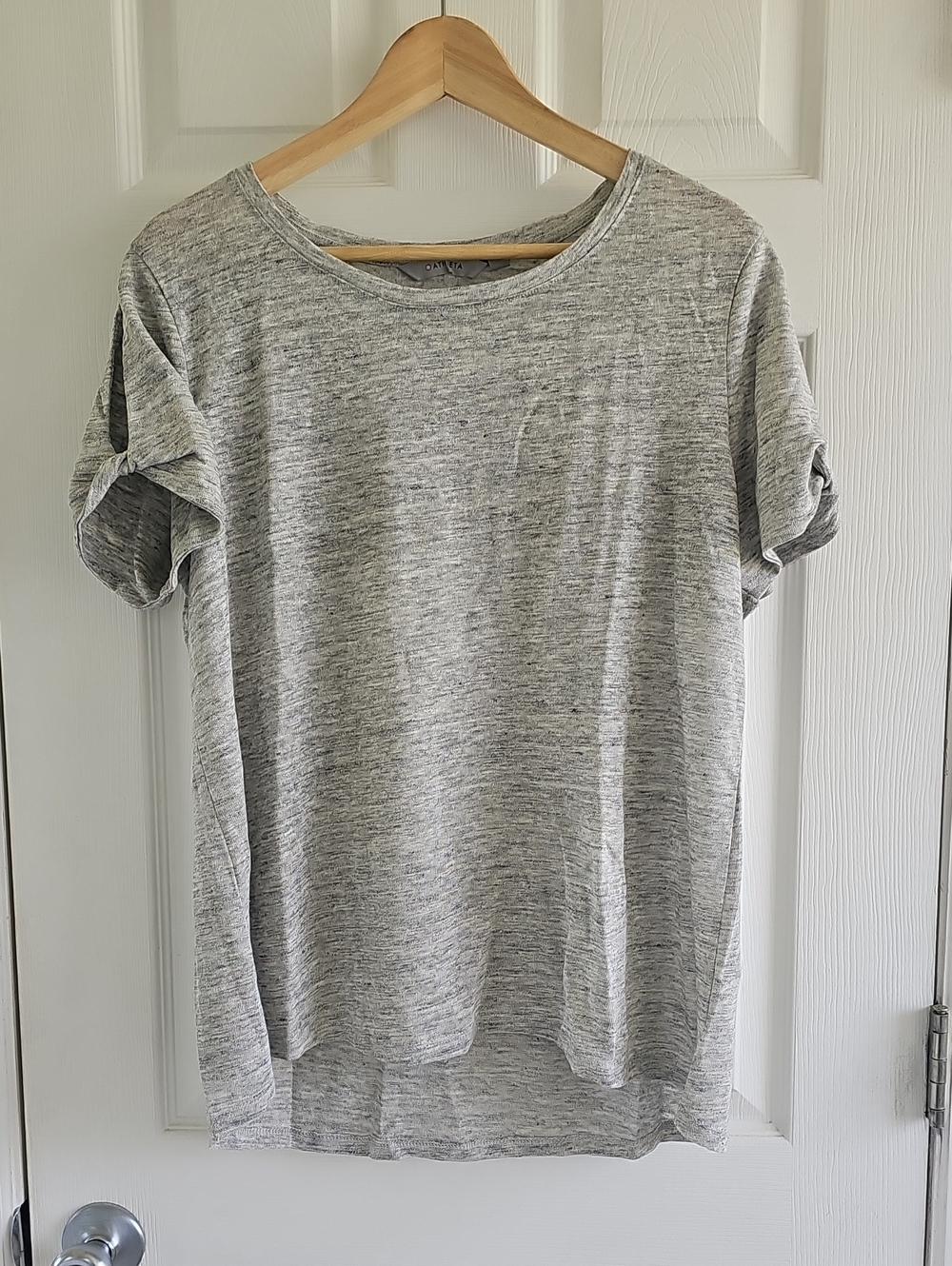 Athleta Linen Cold Shoulder Tee - Heather Gray